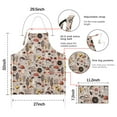 thumbnail image 7 of Brown Mushroom Line Light Pattern Apron-Garden Aprons for Women with Pockets-Cotton Linen Waterproof Kitchen Cooking Gardening Aprons Adjustable for Kitchen,Cooking,BBQ and Salon 33x27 Inch, 7 of 7