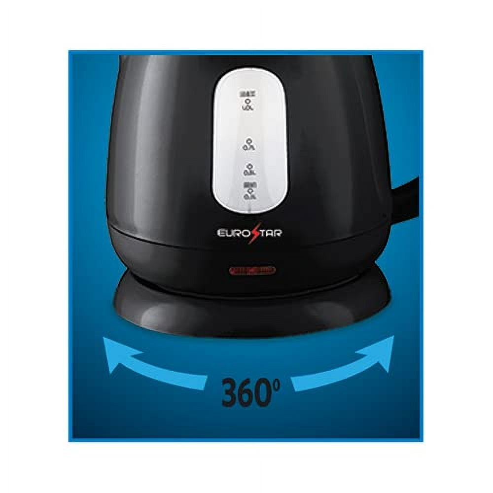 EUROSTAR EKP100BK 1.0L Plastic Electric Kettle, Black