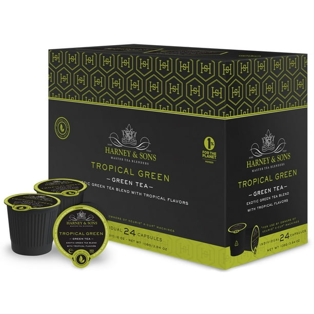 Harney & Sons Tropical Green Tea Single Serve Cups For Keurig K cup