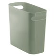 thumbnail image 1 of mDesign Plastic Small Trash Can, 1.5 Gallon/5.7-Liter Wastebasket, Garbage Container Bin with Handles for Bathroom, Kitchen, Home Office, Hold Waste, Recycling, 10" High, Aura Collection, Olive Green, 1 of 5