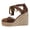 Brown, variant on Women's Espadrilles Wedge Platform Sandals Ankle Strap Closed Toe Tie up Summer Beach Shoes