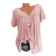 thumbnail image 3 of Camiseta de mujer con cuello en V, manga corta, camiseta de verano informal estampada, rosa, M Inevent AP001653-34, 3 of 5