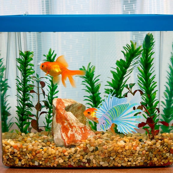 LOLIPPYY Realistic Silicone Fish Figurine Sky Blue Aquarium Decoration for Fish Tanks