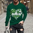 thumbnail image 2 of hotojiny Mens St Patrick's Day Shirts Casual Long Sleeve T-Shirt Big and Tall Green Print Crew Neck Tops Spring Clothes for Party, 2 of 4