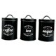 thumbnail image 4 of Contenedor para café, té y azúcar, organizador de hojalata para harina de cocina, contenedores de almacenamiento Negro, 4 of 8