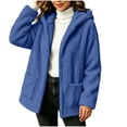 thumbnail image 6 of Fewfanhot Womens Clothes Fleece Sherpa Fuzzy Winter Warm Coat Hooded with Pockets, 6 of 7