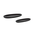 thumbnail image 5 of Kate and Laurel Ekata Decorative Oval Solid Wood Nesting Trays, Set of 2, Black, Food-Safe Charcuterie Board Trays for Kitchen Counter or for Use as Ottoman Tray Accents or Coffee Table Tray Decor, 5 of 10