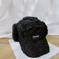 thumbnail image 5 of D GROEE Ladies Ear protective Baseball Winter Ladies Hat Earflaps Ear Thickened Plush Long Brim Sunshade Solid Color Lace Up Strap Windproof Lei Black, 5 of 8