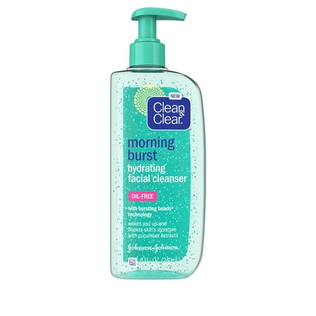 Clean & Clear Morning Burst Liquid Facial Cleanser, for All Skin Types, Oil-Free, 8 fl oz
