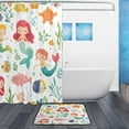 thumbnail image 2 of Bath Curtain & Non-Slip Bath Mat Set 12-Grommet Shower Curtain Memory Foam Bath Rug Colorful Mermaids, 2 of 8