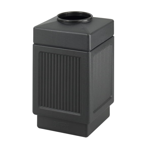 Scranton & Co Black Recessed Panel 38 Gallon Indoor/Outdoor Receptacle