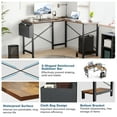 thumbnail image 3 of LIFERECORD Modern L-Shaped Computer Desk Sleek Design Spacious Workspace Rust, 3 of 5
