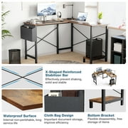 EDX L Shaped Desk Computer Desk Corner Desk, Gaming Table 50 inch PC Writing Study Desk for Home Office Dorm for Small Space, Rust