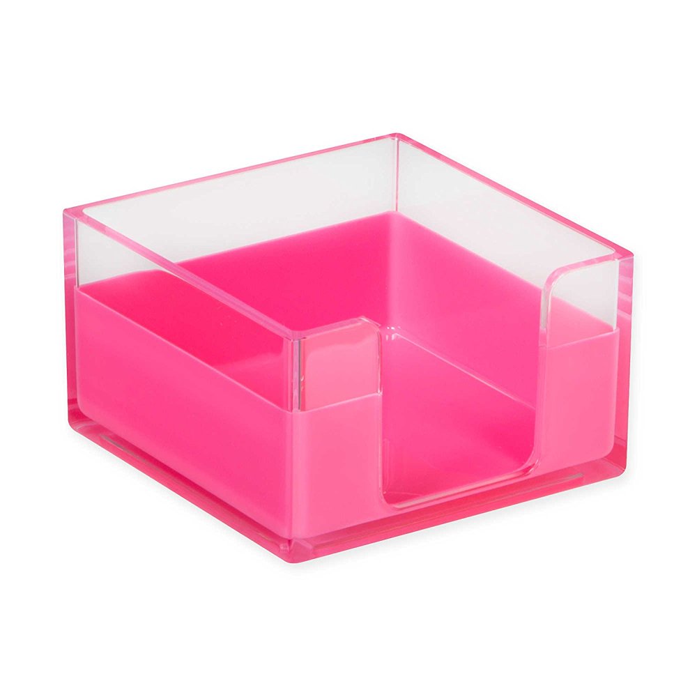 Modern Desk Organizer Memo Tray Clear / Pink, Enjoy a clean and