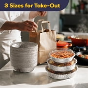 Fit Meal Prep 45 pack 9 Round Aluminum Foil Pans with Clear Dome Lids, Pie Tins Disposable 9 inch with Lids, Take Out Containers, Freezer Oven Safe Aluminum Baking Pans for Storing, Cooking, Storage