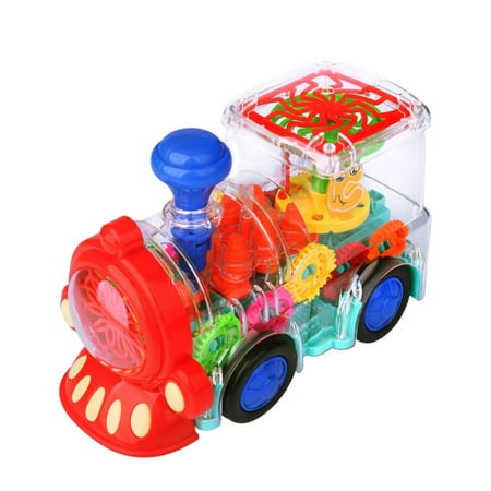 

Electric Train Toy Musical Electric Toy Train with Colorful Light Transparent Toy Battery Powered Toy for Children Early Education Supplies