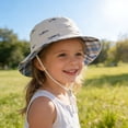 thumbnail image 2 of dmqupv Baby Beach Hat Sun Hat Toddler UPF 50+ Summer Bucket Hat Baby Wide Brim Beach Hats Adjustable UV Protection Hats Yellow,3-6 Months, 2 of 9