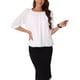 thumbnail image 1 of Camisas de trabajo estilo CHIC Inspire para mujeres, blusas casuales elegantes de media manga con cuello redondo, color blanco, 1 of 6