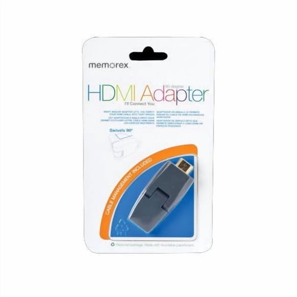 Memorex HDMI 90-Degree Swivel Adapter 24K Gold