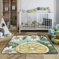 thumbnail image 3 of WOBOGO White Daisies with Lemons Pattern Baby Playmats Extra Large Waterproof Rollable Activity Pads for Toddlers 50×50inch, 3 of 7