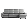 thumbnail image 3 of Relax-A-Lounger Princeton Sectional Recliner Sofa in Gray Vegan Faux Leather, 3 of 17