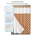 thumbnail image 2 of No Hook Cloth Fabric Shower Curtain with Snap in Liner, Orange Moroccon Waterproof Shower Curtains Set with See Through Top Window, Farmhouse Country Minimalist Geometric Bath Curtains Shower 48"x72", 2 of 6