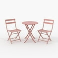 thumbnail image 6 of 3 Pieces Patio Bistro Set for Outdoor, Bistro Table and Chairs Set of 2, Waterproof Folding Coffee Table and Chairs Sets, Foldable Small Patio Furniture Set for Porch/Lawn/Balcony/Apartments(Pink), 6 of 8