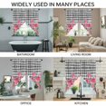 thumbnail image 3 of Pink Tulip Flowers Swag Valances for Windows, Kitchen Curtains 36 Inch Length 2 Panels Set, Black Buffalo Plaid Spring Floral Plants Short Curtains for Small Windows Rod Pocket Cafe Curtains 28"x36", 3 of 8