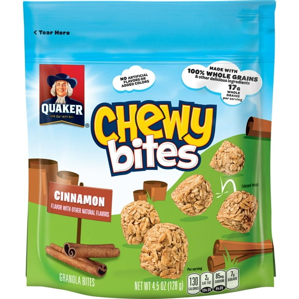 Quaker Chewy Granola Bites, Cinnamon, 4.5 oz Bag