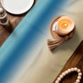 thumbnail image 3 of Blue Beige Ombre Table Runner 90 Inches, Modern Gradient Abstract Art Bed Runner Dresser Scarves Tabletop for Indoor Outdoor Parties/Ceremony/Banquet, 13" x 90", 3 of 9