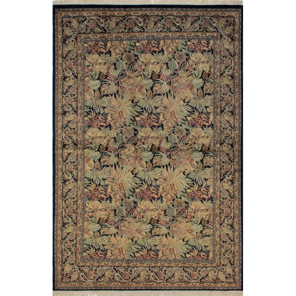 Wali Milo Black/Black Rug, 6'1" x 9'1"