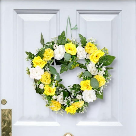 

Fall Deals! Heart Wreath Floral Garland Rose Wreath Wedding Decor Valentine S Day Home Decoration Artificial Flowers Romantic Wreath for Front Door Living Room Wedding Venue Bedroom