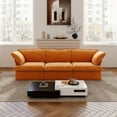 thumbnail image 2 of Sdorens Modular Sectional Sofa Couch,122.82" Velvet 3 Seater Sofa,Minimalist Style Comfy Couch for Living Room Apartment,Orange, 2 of 13