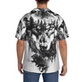 thumbnail image 3 of Wukai Majestic Wolf Landscape Men's Casual Short-Sleeve Button Down Shirt,Cuban Shirts for Men,Mens Short Sleeve Dress Shirts-Medium, 3 of 5