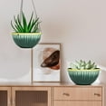 thumbnail image 6 of 2 Pack Hanging Planters for Indoor Outdoor Plants, 10 Inch Hanging Planter with Drainage Hole & Plug Glazed Hanging Baskets Flower Pots for Garden Home (Green Glaze), 6 of 7