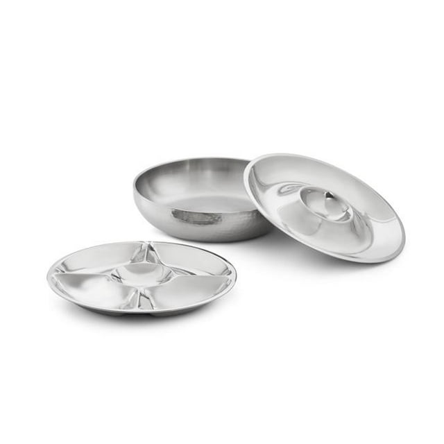 Artisan PB0052A Ensemble de Bol de Fête en Acier Inoxydable 2 et 5 Sections - 3 Pièces