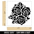 thumbnail image 2 of Rose Bundle Wedding Bouquet Self-Inking Rubber Stamp Ink Stamper - Pink Ink - Small 1 Inch, 2 of 7