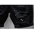 thumbnail image 5 of Men's Summer Ripped Thin Denim Shorts Youth Black Fashion Washed Slim Fit Five-Point Pants, 5 of 5