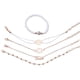 thumbnail image 3 of Cuenta cian con 5 cuentas blancas, colgante y pieza con letra, pulseras con cordón, 3 of 4