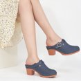 thumbnail image 4 of Ecetana Mules for Women Wedge Sandals Comfortable Dressy Slip On Shoes, 4 of 5