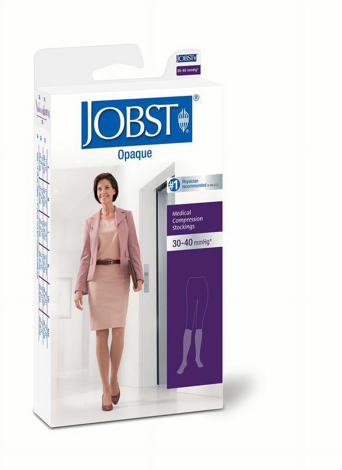 Jobst Opaque SoftFit 30-40 Closed Toe Knee High Compression Stockings Natural Large