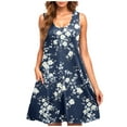 thumbnail image 1 of Staron Robes Décontractées pour Femmes en Liquidation à Moins de 10 $ Robe Débardeur Sans Manches Imprimé Floral Ample Col Rond Robes de Plage Décontractées, 1 of 5
