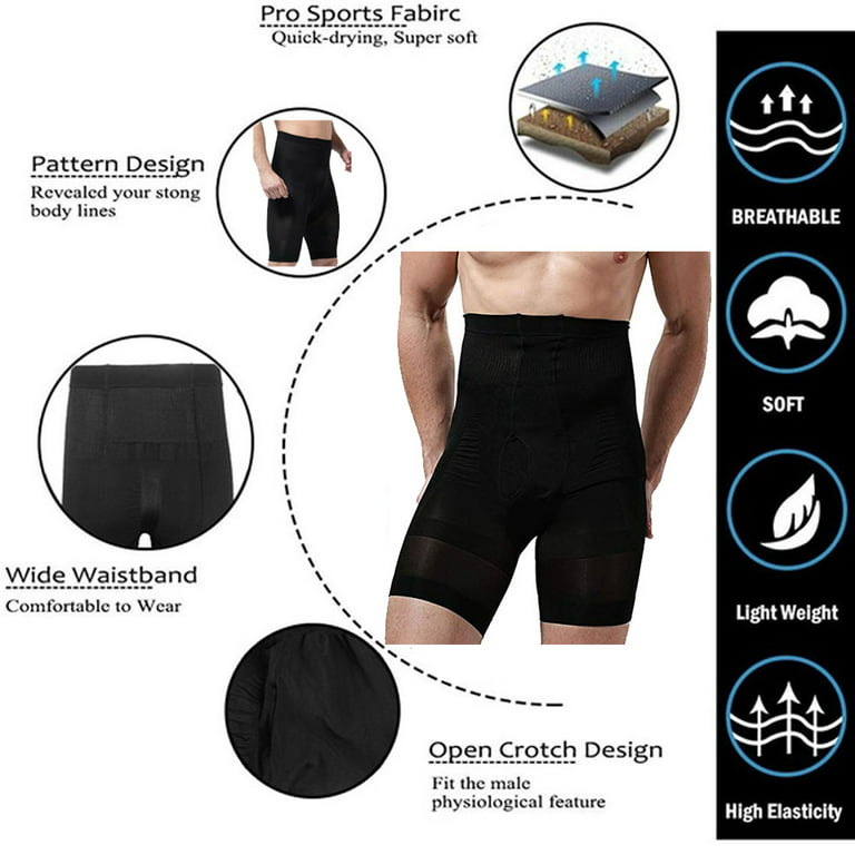 Lilvigor Men's Underwear Boxer Briefs Tummy Control Shorts High Waist  Slimming Body Shaper Compression Shapewear Seamless Belly Panties