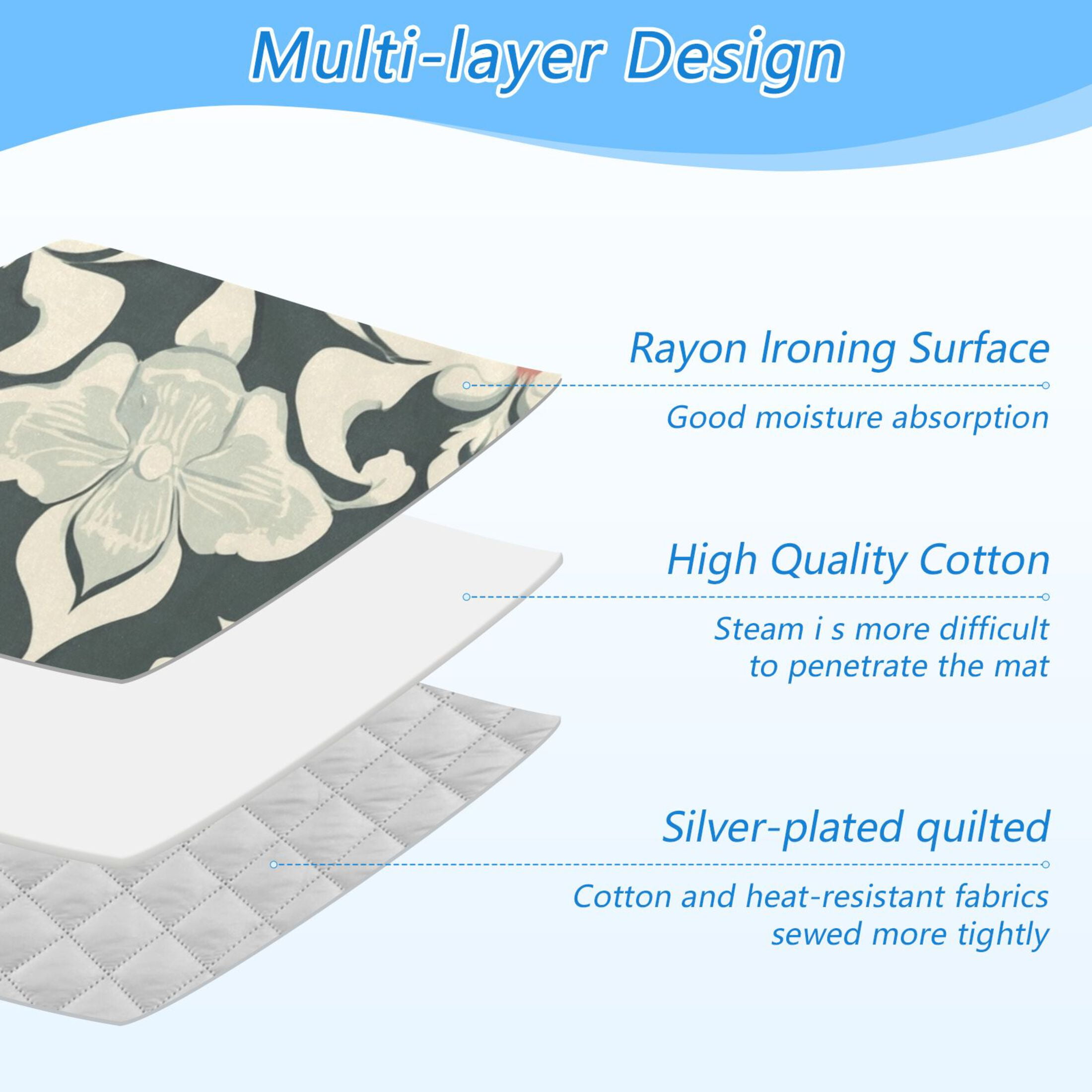 Danish Design Ironing Mat Blanket for Table Top Travel Portable Ironing Board Pad 47.2x27.6 Inch