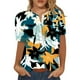thumbnail image 1 of Moda mujer manga corta estampado botón bolsillo Casual Tops blusa Pompotops hfajkhk130386, 1 of 3