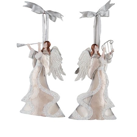 Winter White Angel Christmas Xmas Ornament A/2