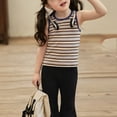 thumbnail image 2 of s !Utoimkio Baby Toddler Girls Sleeveless Tank Tops Everyday Cotton Undershirts Casual Striped Print Crop Tops for Girls, 2 of 5