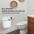 thumbnail image 2 of Sanitary Napkin Receptacle,Plastic White Wall Mounted Tampon Disposal Bin with, 2 of 5