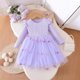 thumbnail image 3 of Vestido de cuello redondo y manga larga para niñas Vestido de cuello redondo y manga larga para niñas Falda de malla elegante Vestido de princesa elegante para niñas pequeñas Vestido de poliéster para, 3 of 6