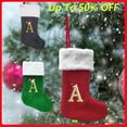 thumbnail image 1 of Dmlowu Christmas Stockings with Initials, 18 Inches Large Christmas Stocking for Christmas Tree Decorations, Personalized Christmas Stockings Bulk for Xmas Tree, Holiday, Wedding, Party, 1 of 7